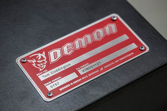 Each Demon Crate is personalized for its owner with a serialized name plate.