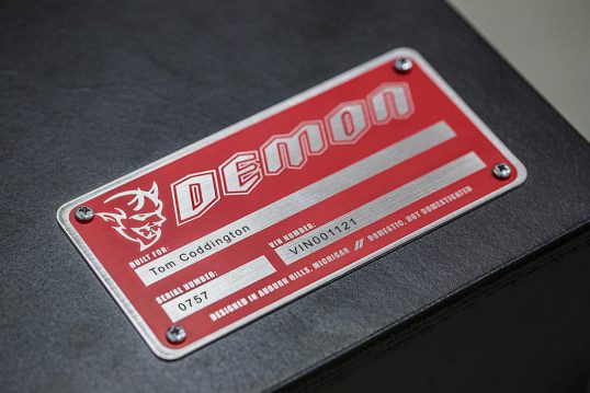 Each Demon Crate is personalized for its owner with a serialized name plate.