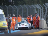Audi R-18 e-tron quattro crash at Le Mans