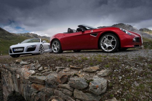 Audi R8 Spyder V8 and Alfa Romeo 8C Spider
