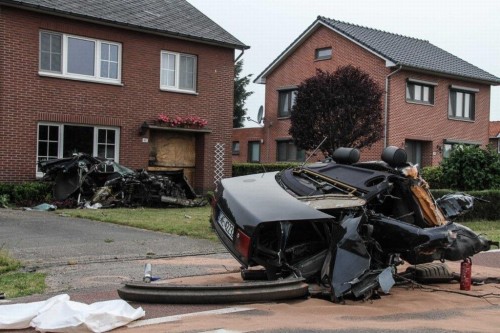 Audi S8 accident in Belgium