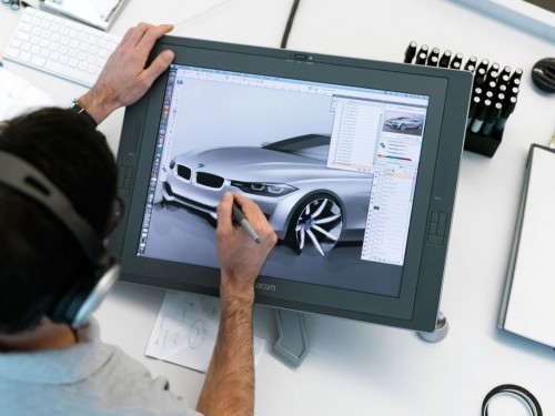 BMW Exterior Designer Christopher Weil sketching on the Cintiq