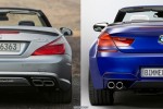 BMW M6 Cabrio and Mercedes SL 63 AMG rear BMW M6 Cabrio and Mercedes SL 63 AMG