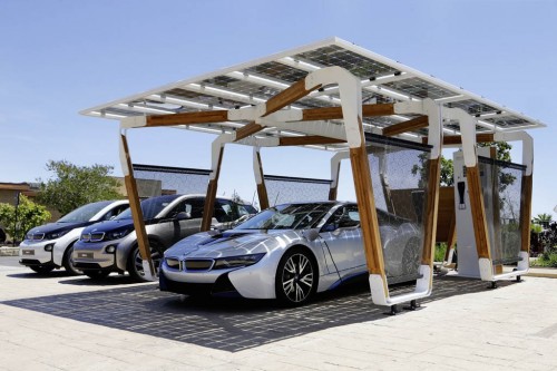 BMW's Solar Carport and Charger Concept is a Smart Match for New i3 and i8