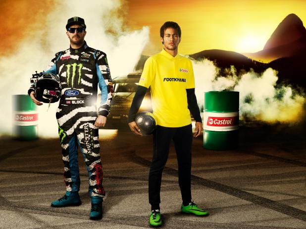 Castrol Footkhana 2014 Ken Block vs Neymar Gymkhana Drift Football