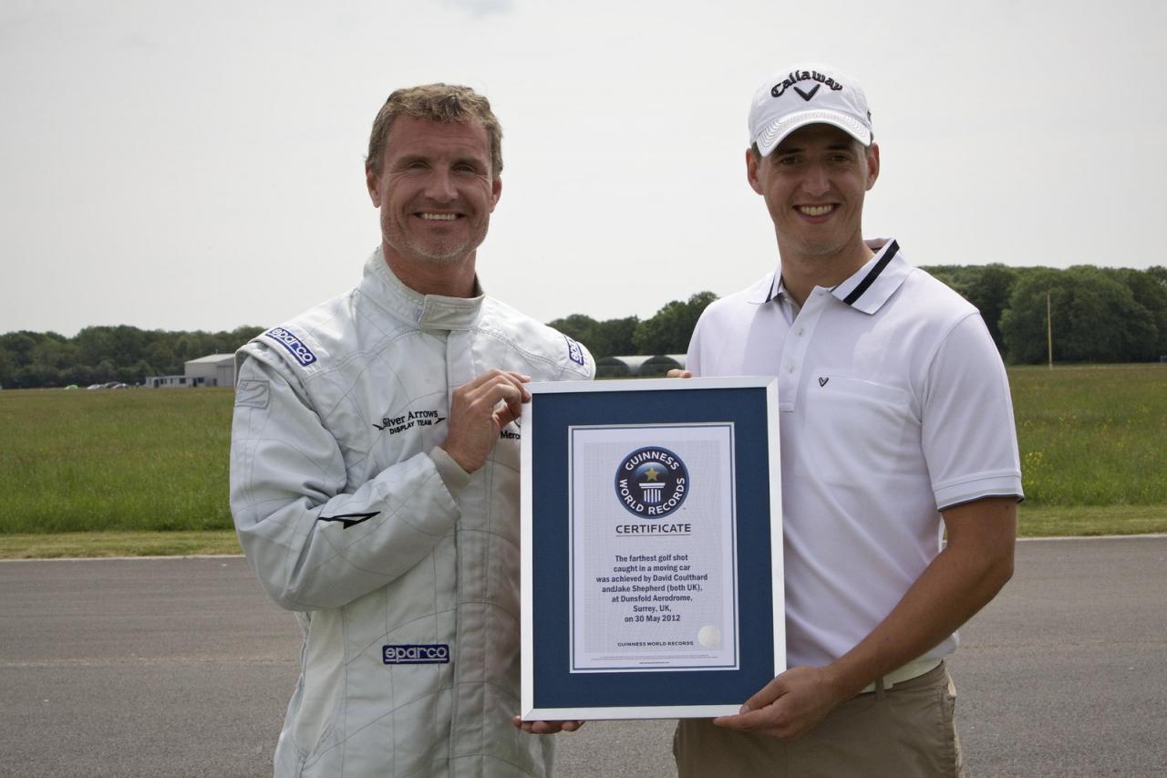 David Coulthard and professional golfer Jake Shepherd