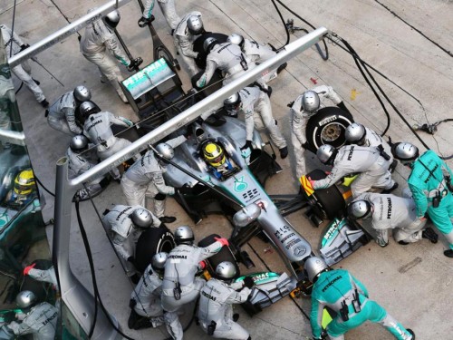 Nico Rosberg pit stop