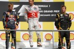 Sebastian Vettel and Jenson Button and Raikkonen