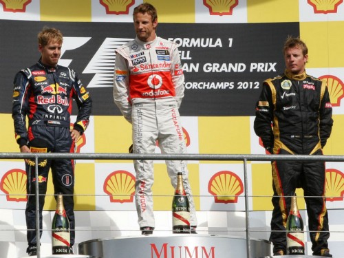 Sebastian Vettel and Jenson Button and Raikkonen