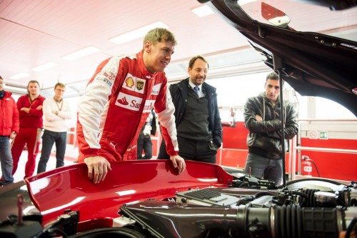 Sebastian Vettel and the Ferrari FXX K