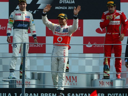 Sergio Perez and Lewis Hamilton and Fernando Alonso