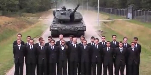 Standing in Front of a Tank Performing an Emergency Brake Test