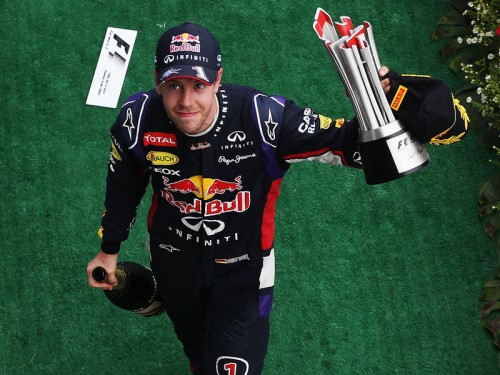 Vettel claimed his first podium result of the season