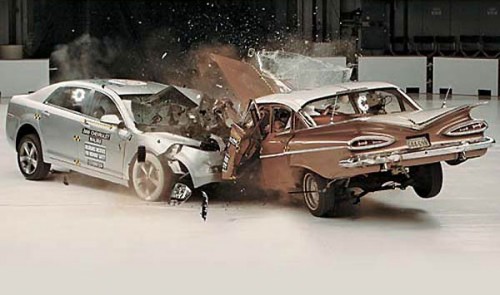 Crash Test 1959 Chevrolet Bel Air VS. 2009 Chevrolet Malibu