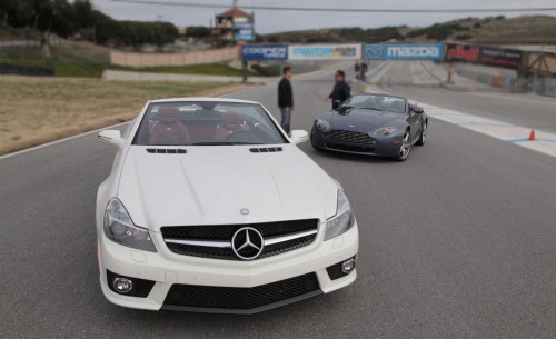 Aston-martin v8 vantage-roadster and Mercedes-Benz sl63 AMG