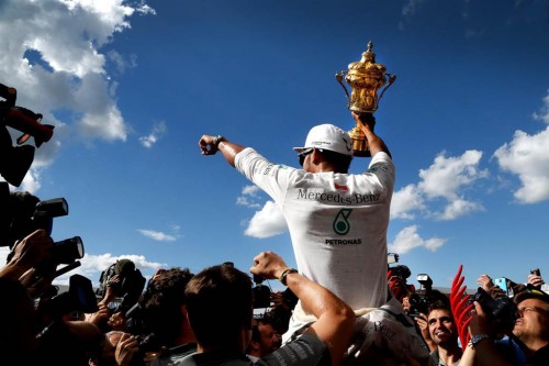 Hamilton's first home win since 2008 was shared with the vast Silverstone crowd 