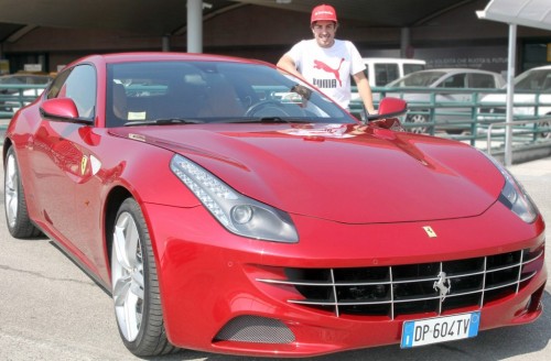 fernando alonso and his new ferrari ff