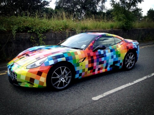 Ferrari California Rainbow Checkered Wrap