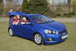 11 rugby players in a chevrolet aveo