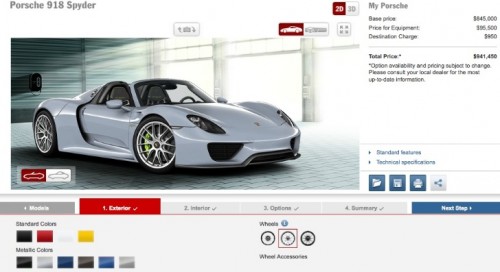 Porsche 918 Spyder Configurator