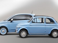 1957 fiat 500n and 2014 fiat 500 1957 edition