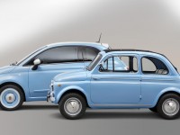 1957 fiat 500n and 2014 fiat 500 1957 edition