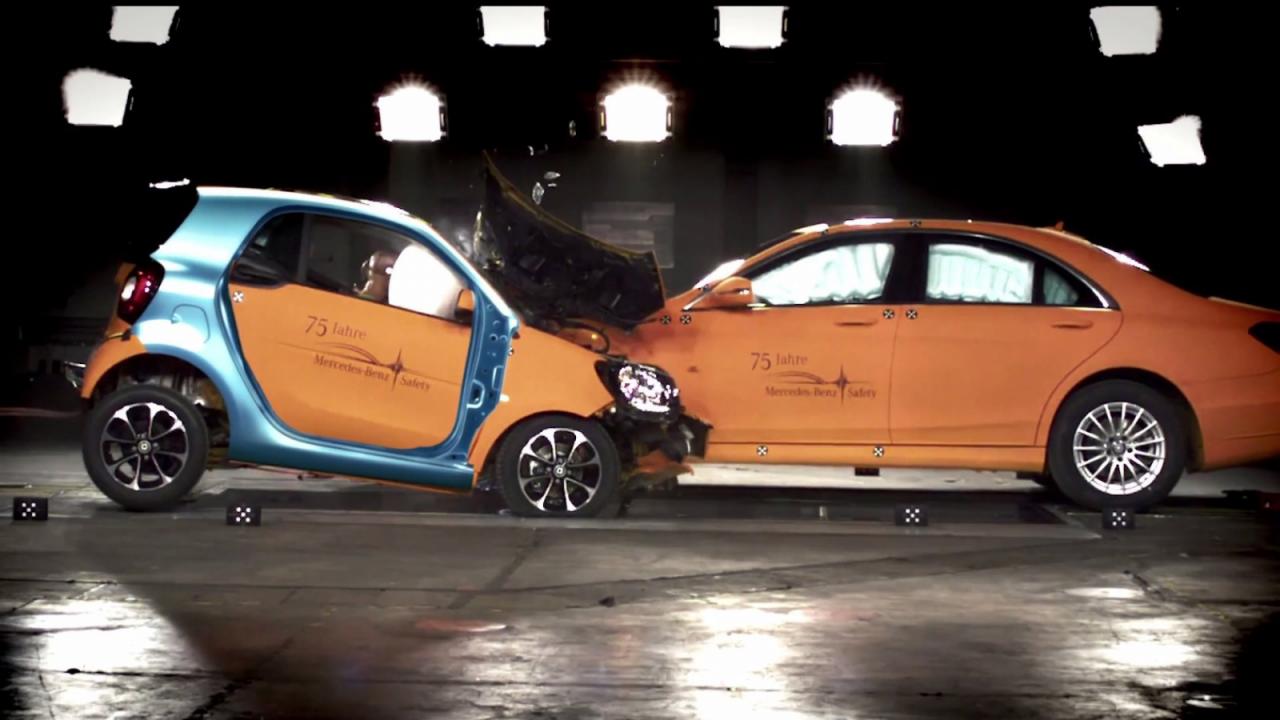 2015 Smart ForTwo and Mercedes-Benz S-Class crash test