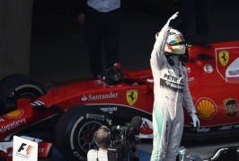 Lewis Hamilton celebrates