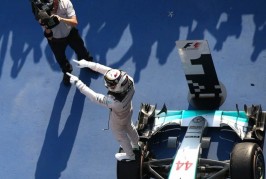 Lewis Hamilton celebrates