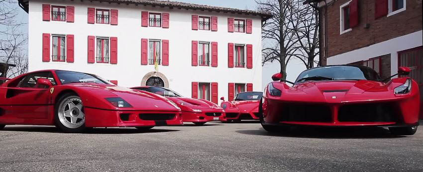 All Ferrari hypercars driven on the Fiorano