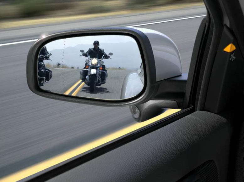 motorcycle blind car