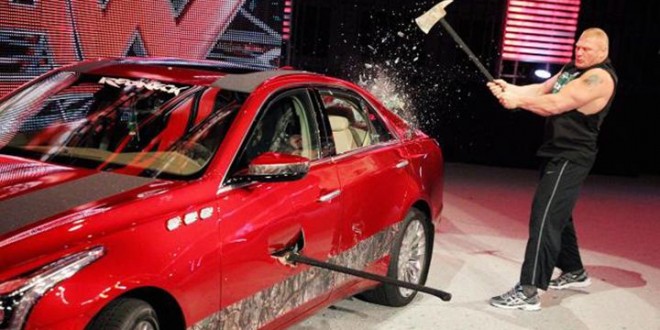 Brock Lesnar Destroy Cadillac CTS