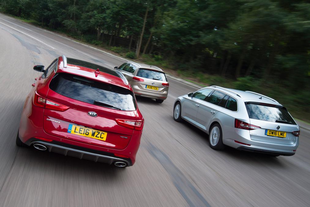 Kia Optima SW vs Skoda Superb Estate vs VW Passat Estate