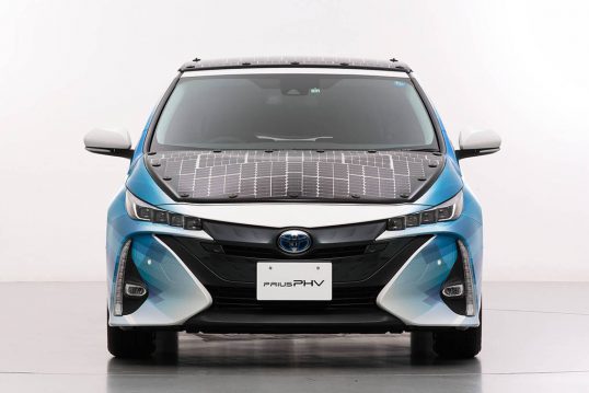 toyota prius phv demo car with solar panels 1