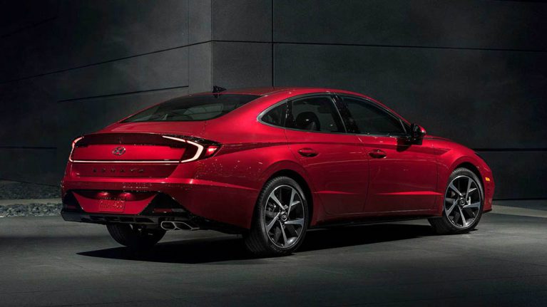 2021 hyundai sonata red rear quarter