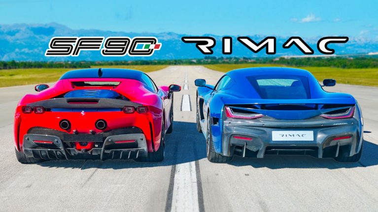 درگ ریماک نِوِرا و فراری SF90 استراداله با چاشنی رکوردشکنی