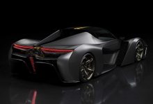 نمای سه چهارم عقب ابرخودرو هیبریدی کی آس / Chaos hybrid Hypercar