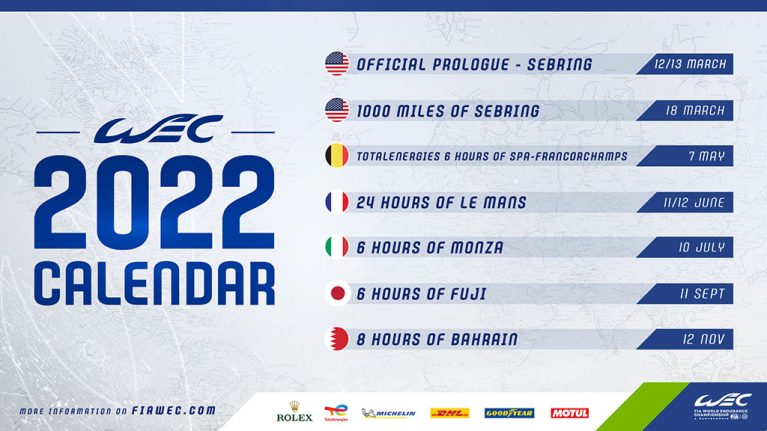 جدول زمانبندی مسابقات WEC 2022
