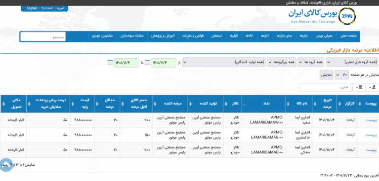 ثبت نام لاماری در بورس کالا