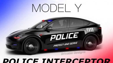 خودروی برقی تسلا مدل Y / Tesla Model Y electric car پلیس