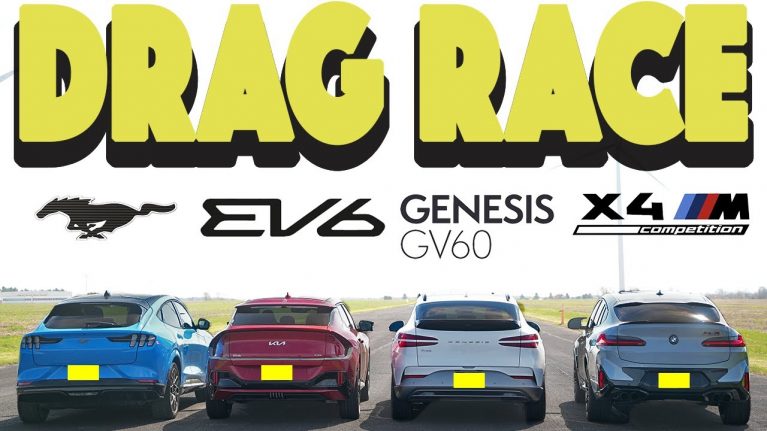 درگ کیا EV6 GT، موستانگ Mach-E GT و جنسیس GV60 با حضور X4 M