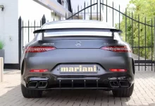نمای پشتی مرسدس AMG GT چهار درب ماریانی