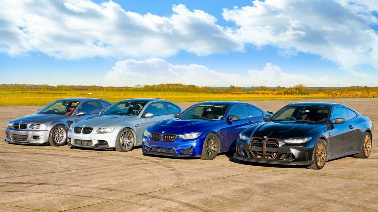 درگ چهار نسل بی ام و M3 و M4، از سال 2000 تا 2025