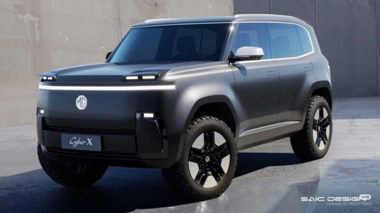 معرفی ام‌جی سایبر X، شاسی‌بلند برقی با چراغ‌های مخفی و طراحی جعبه‌ای