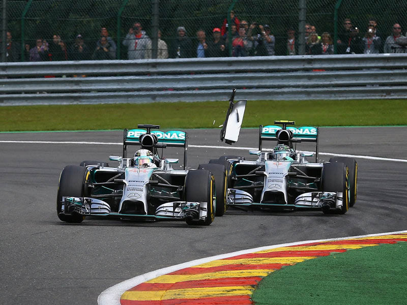 Lewis Hamilton and Nico Rosberg at Spa