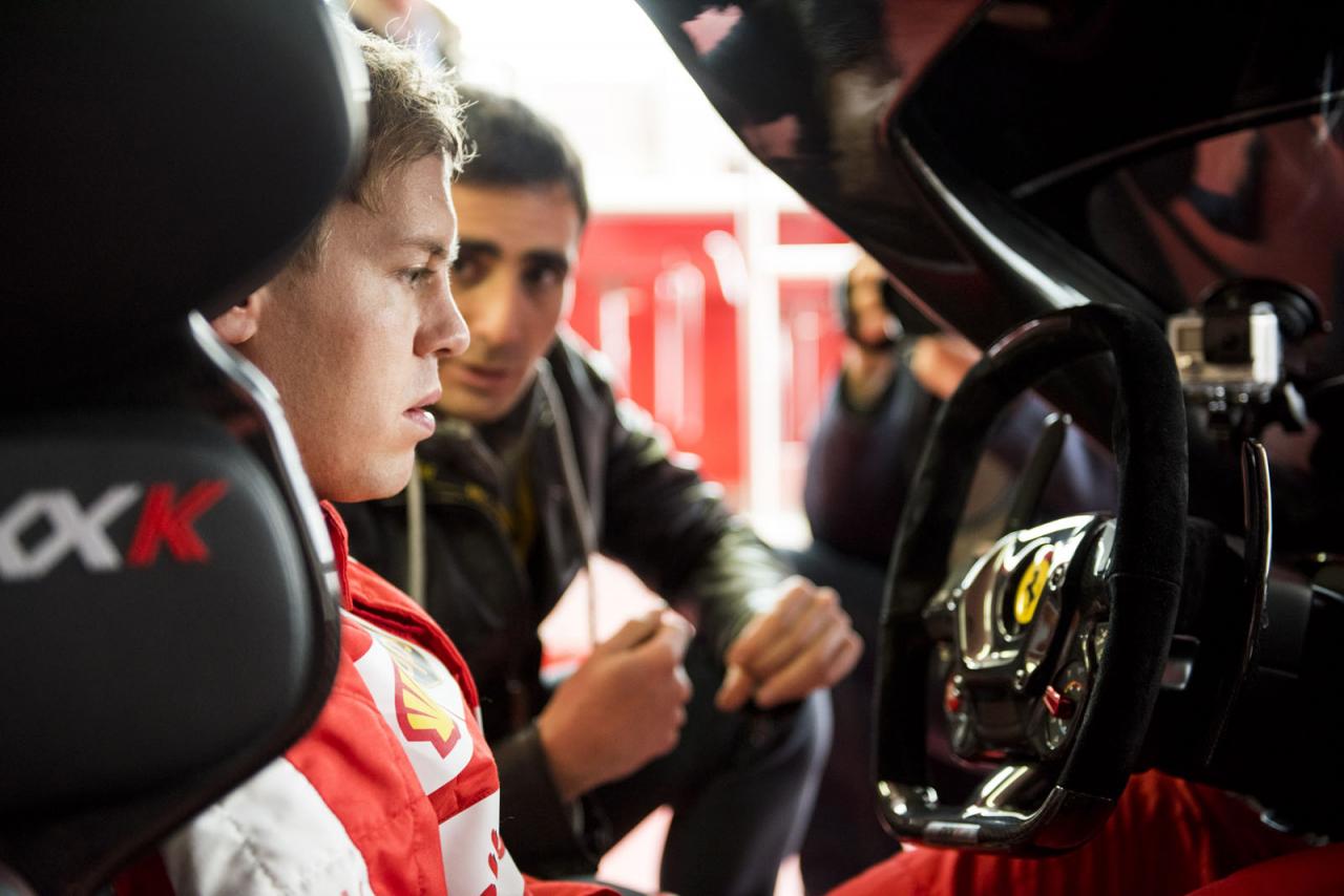 Sebastian Vettel and the Ferrari FXX K