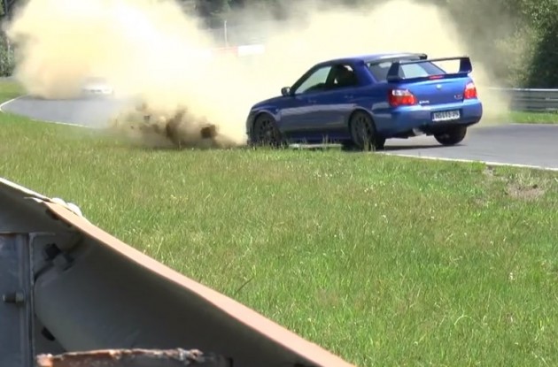 Subaru WRX STI near crash Nurburgring