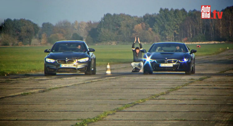 BMW i8 vs. M4 Coupe Dragrace