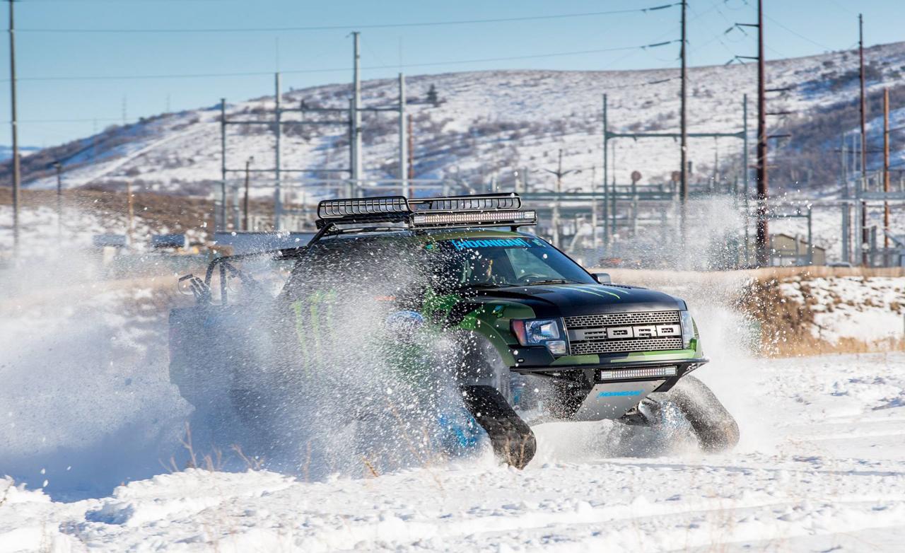 ken block with his ford f-150 raptortrax